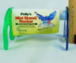 Polly's Portable Small Bird Stand Rocker 1" x 6" Long Nail Trim Perch Red Green 