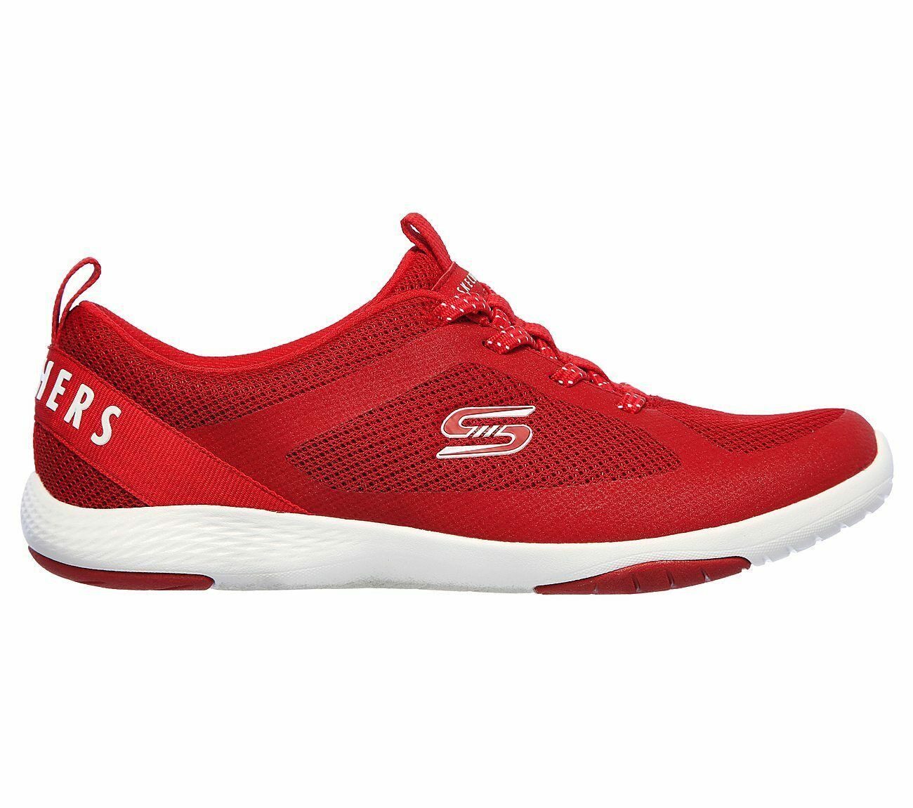 Skechers Red Shoes Memory Foam Women Slip On Comfort Casual Sport ...