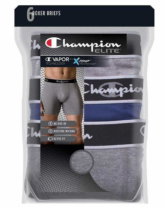 New Champion Elite X-Temp Boxer Briefs 4-Pack Medium Blue and Gray 32-34
