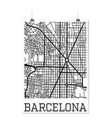 Spain City Barcelona Town Map Matte/Glossy Poster A0 A1 A2 A3 A4 | Wellcoda - $7.99+