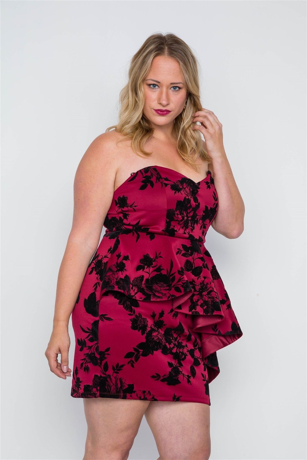 Womens Plus Size Strapless Mini Dress Dresses 0120