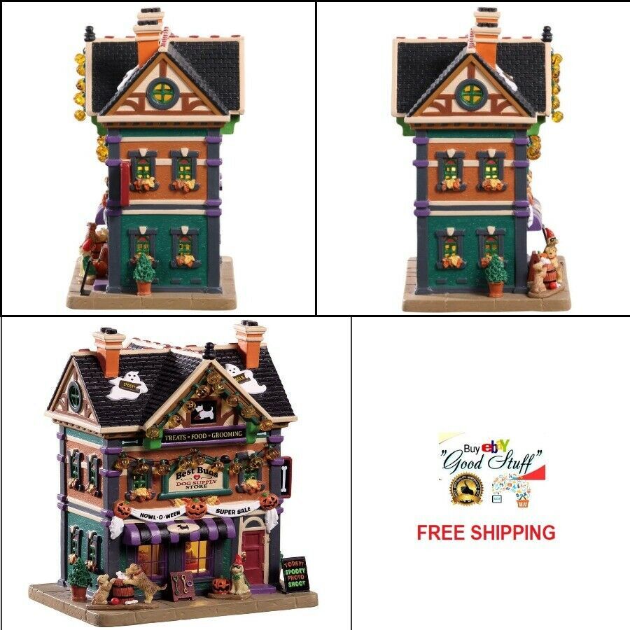NEW 2019 Lemax Spooky Town Best Buds Dog Supply Store Halloween