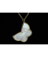 Custom made, 18K Yellow Gold, Mother of Pearl Butterfly Necklace (16 1/2&quot;) - $950.00