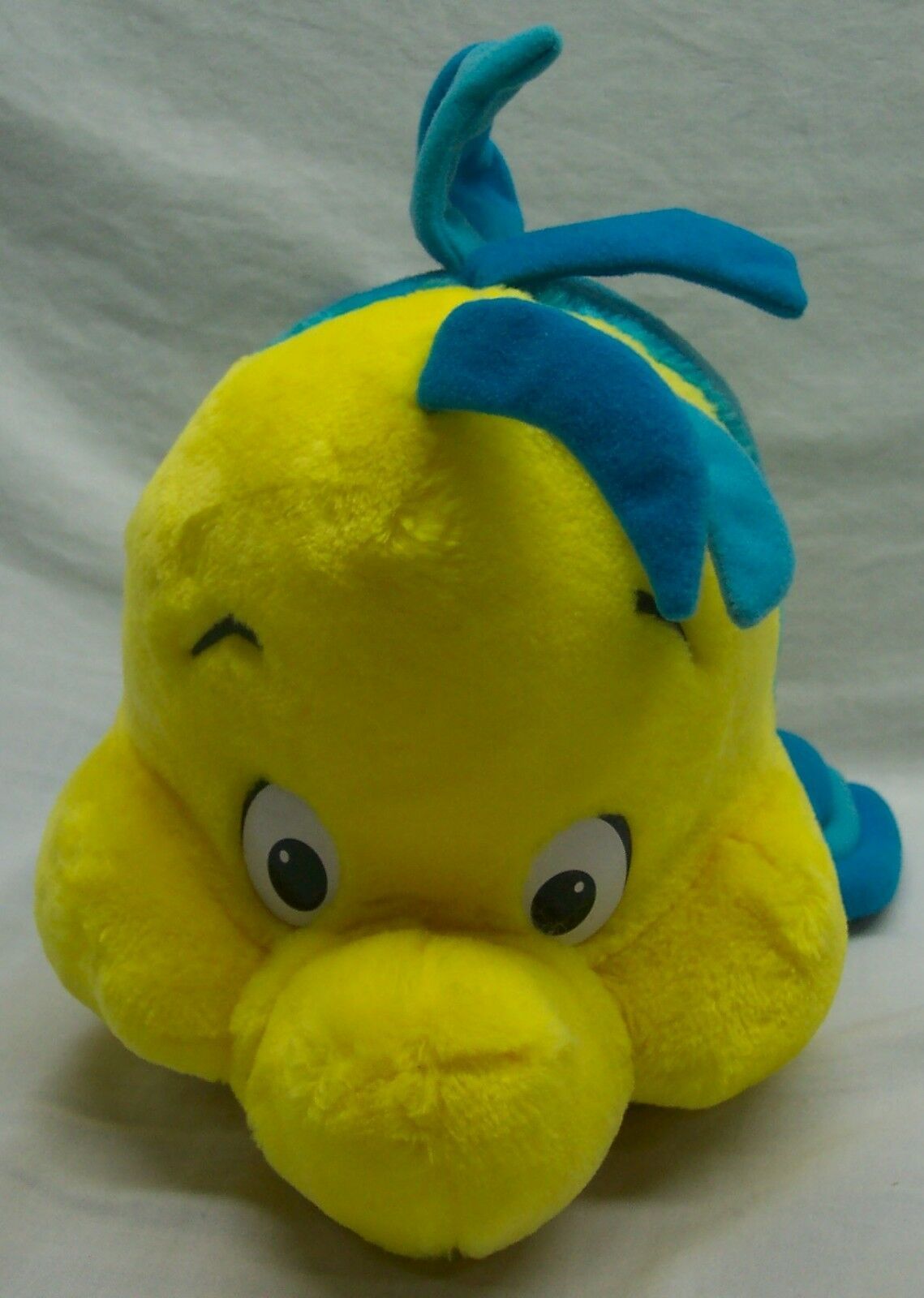 Walt Disney Store Little Mermaid FLOUNDER FISH 14" Plush STUFFED ANIMAL ...