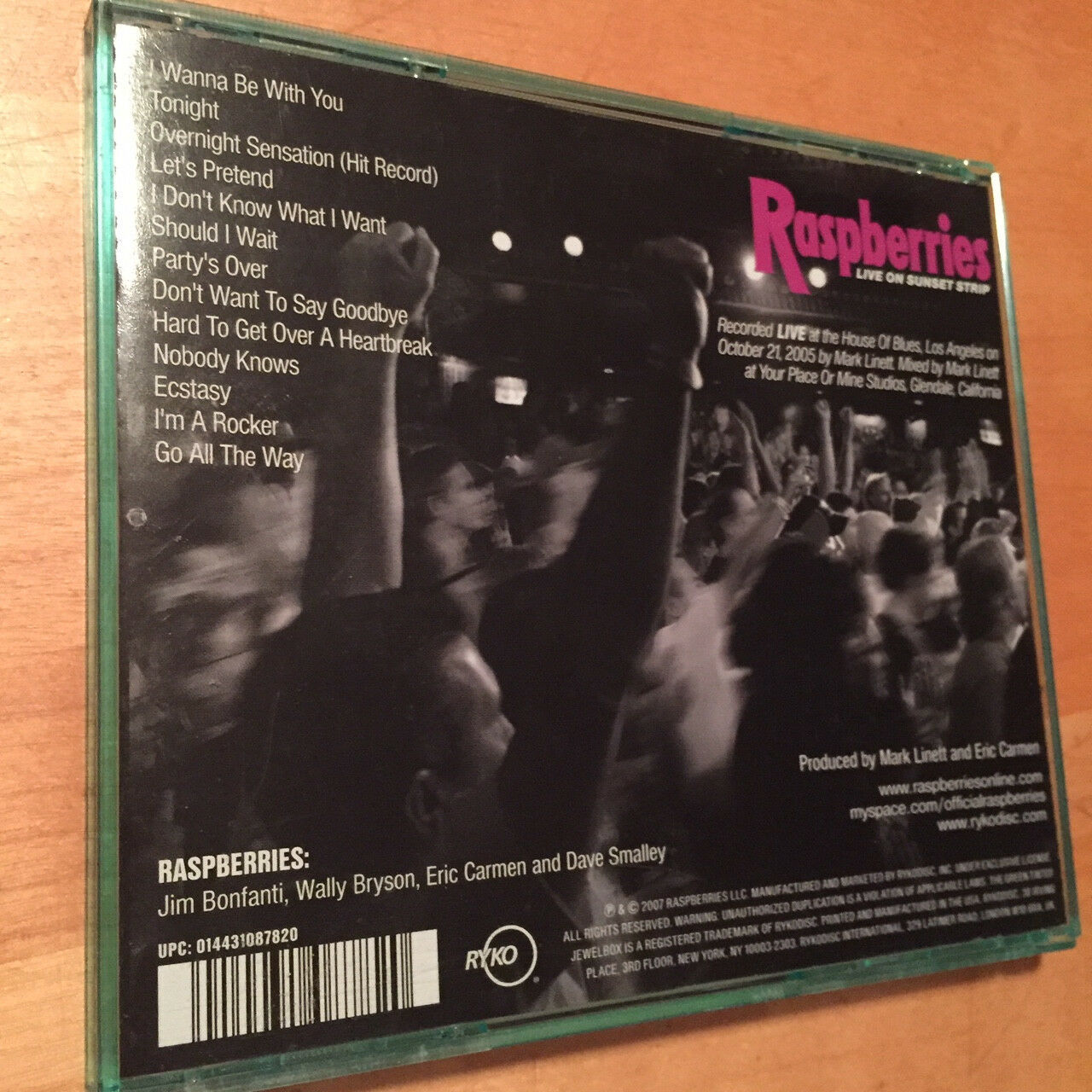 THE RASPBERRIES Live on Sunset Strip CD Eric Carmen House Of Blues Los