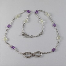 925 SILVER NECKLACE WITH SYMBOL OF INFINITY AND MULTIFACETED STONE  image 2