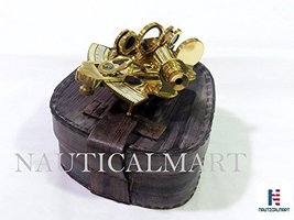 NauticalMart 4" Brass Nautical Sextant - Boat and Ship Navigation With Gift case image 1
