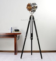 NAUTICALMART CLASSICAL DESIGNER NICKEL FINISH SILVER METAL TRIPOD FLOOR LAMP