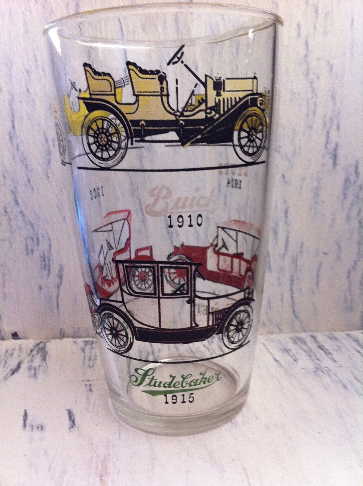 Vintage Hazel Atlas Cocktail Shaker Glass~no Lid~antique Car Graphic Design Shakers