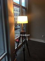 NAUTICALMART TRIPOD FLOOR LAMP WITH CHERRY FINISH WOODEN TRIPOD STAND FOR LIVING