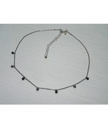 Estate Avon 925 Marked Silver Barrel with Small Dark Charcoal Gray Bead Fringe  - $13.99