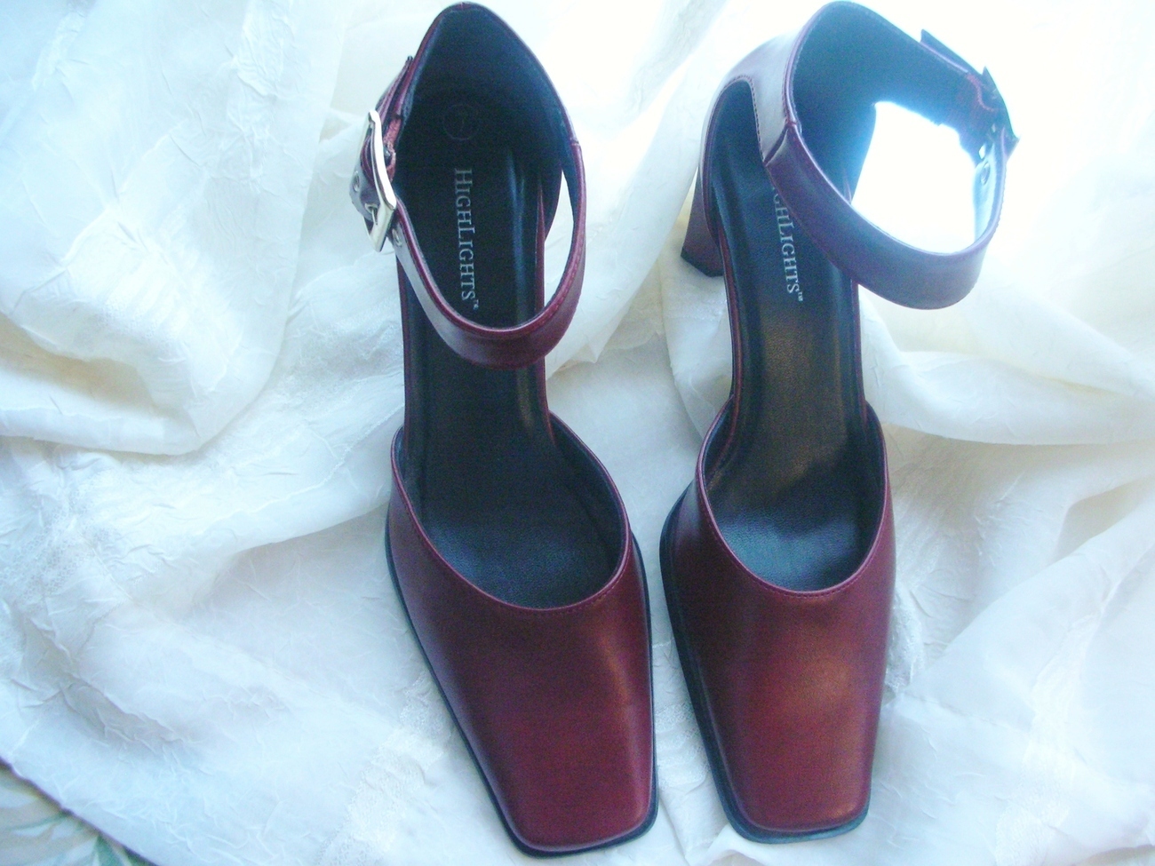 Highlights Ankle Strap Wine Color Heels Size 7 Heels