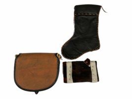 Leather Suede Cowhide Handcrafted Lot - Belt Handbag Bag Purse Clutch Stocking image 10