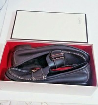 Vintage Coach Helene leather loafers size 9.5 M  in box Mahogany leather silver - $123.75