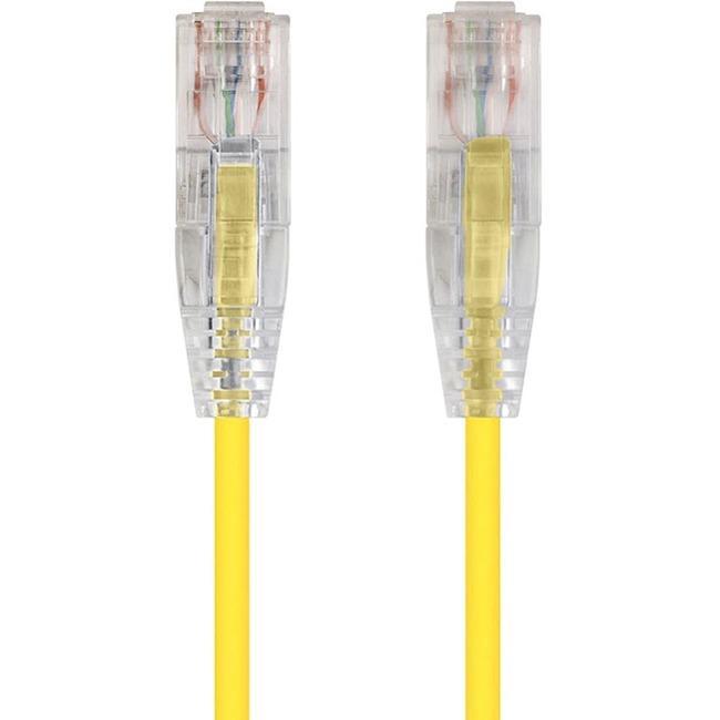 Monoprice SlimRun Cat6 28AWG UTP Ethernet Network Cable, 2ft Yellow
