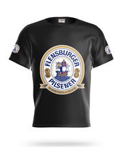 Flensburger  Beer Logo Black Short Sleeve  T-Shirt Gift New Fashion  - $31.99