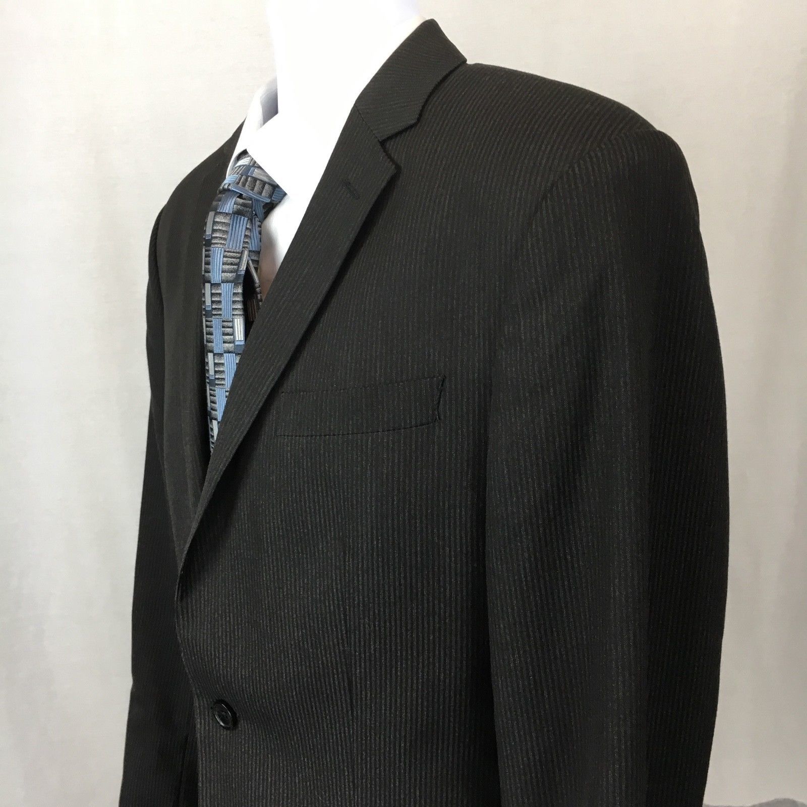 Banana Republic Mens Sport Coat Jacket Slim Fit 2 Button Gray Striped ...