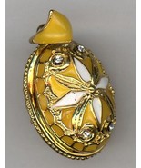 Russian Faux Pendant of Yellow, white and gold w/elaberate design with c... - $49.45