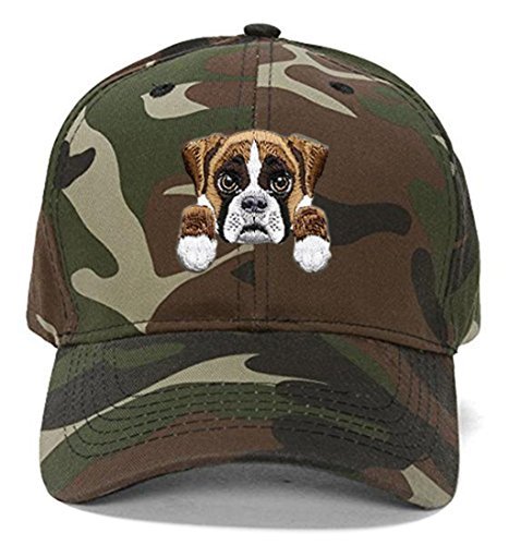 Boxer Dog Hat Cute Puppy Adjustable Cap (Camo) - Hats