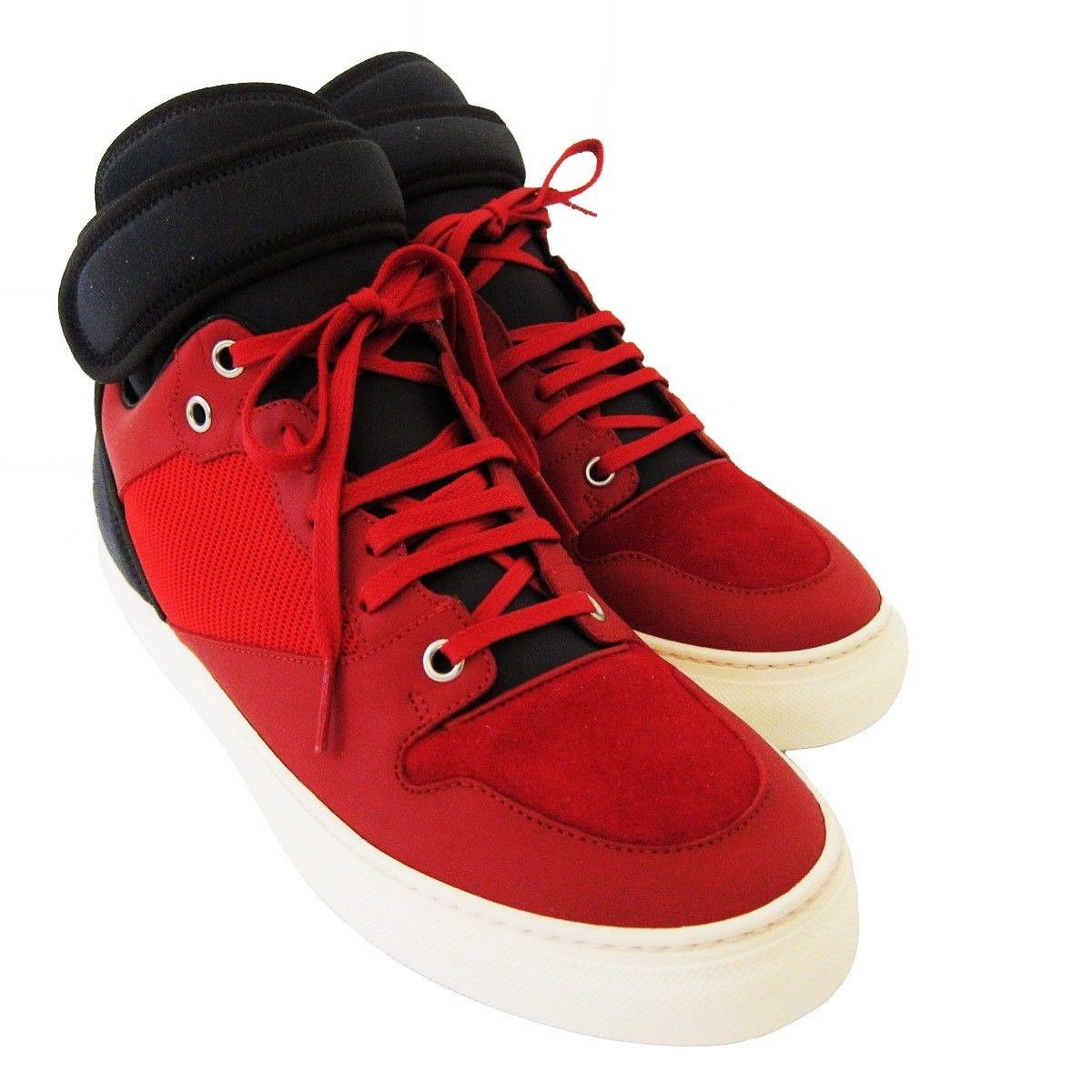 S-2162114 Nuevo Balenciaga Rojo/Negro Altas Zapatillas Zapato Talla Us ...