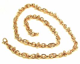 18K YELLOW GOLD CHAIN ALTERNATE OVALS 6 MM, SPHERES, 20 INCHES, ROUNDED NECKLACE image 3