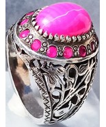 Ruby Star Natural Stone handmade Sterling Silver Ring gift for valentine  - $199.00