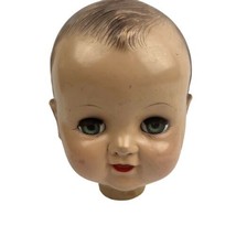 VTG  Ideal Doll Head Only Composition Blue Sleepy Eyes Brown Hair Caucas... - $22.76