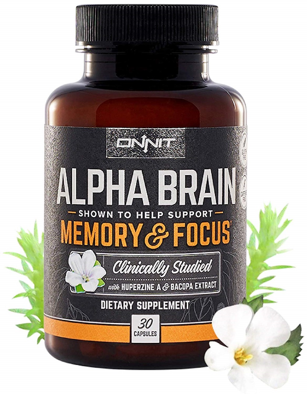 Onnit Alpha Brain Nootropic Brain Booster Memory Focus and Mental Clarity 30Caps