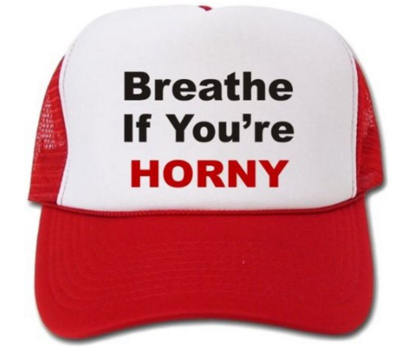 Breathe if you are horny cap / hat * 100% polyester foam front * 100% nylon...