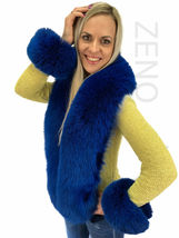 Blue Fox Fur Stole 63' (160cm) Saga Furs Boa Tails / Wristbands / Headband image 3