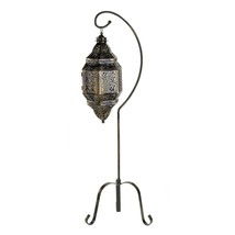 Moroccan Iron Candle Holder Lantern Hanging Lamp with Stand Garden Patio - $72.90