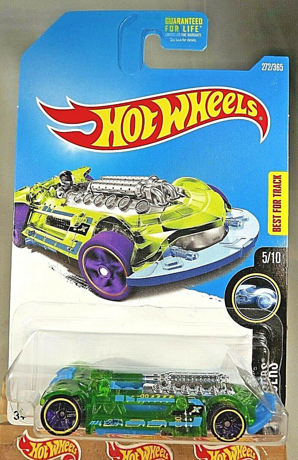 2017 Hot Wheels #272 X-Raycers 5/10 X-STEAM Green/Blue w ...