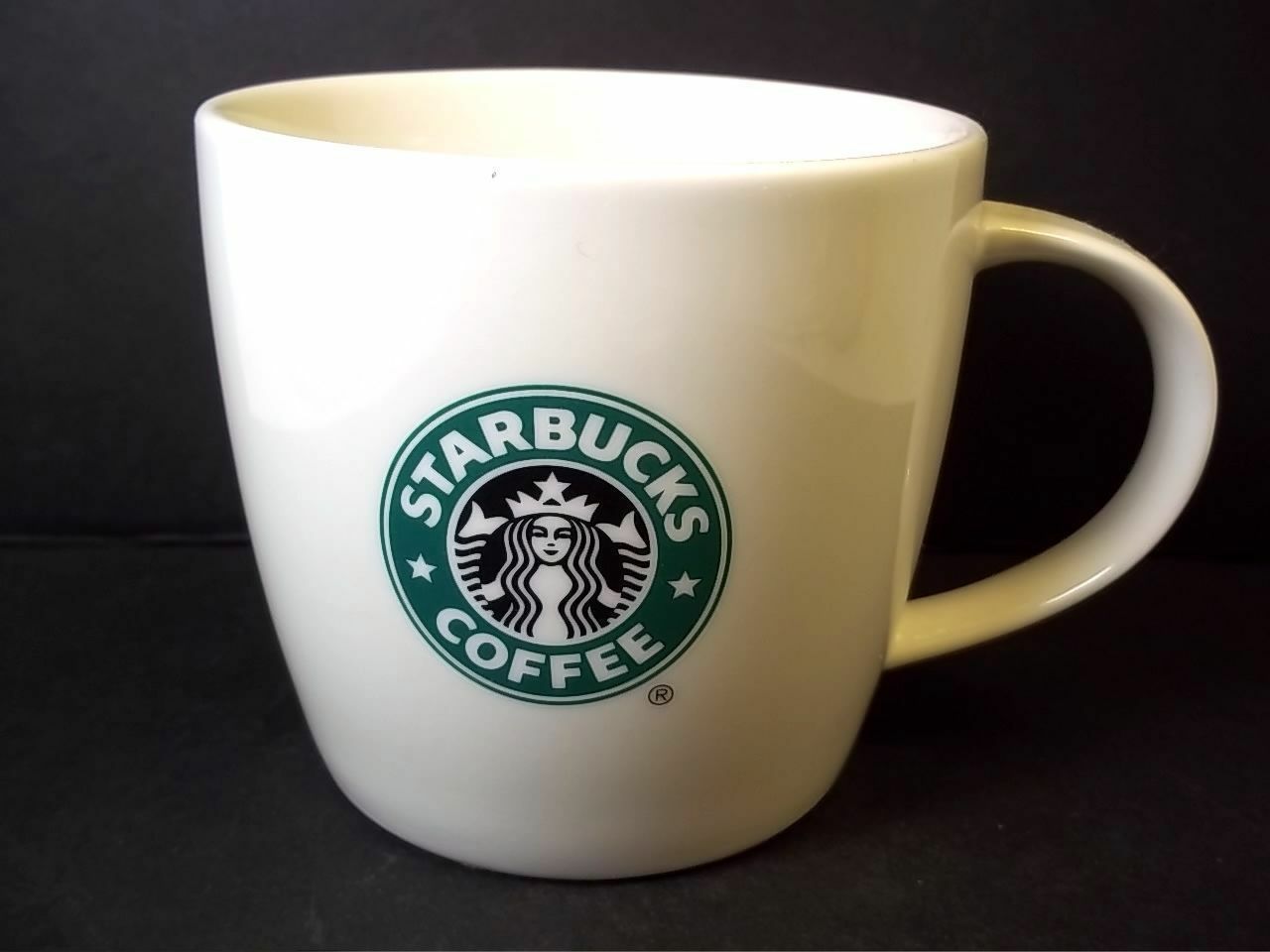 VINTAGE STARBUCKS CLEAR GLASS COFFEE MUG CUP ETCHED WITH STARBUCKS 12 oz