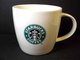 Starbucks bone china coffee mug white green siren logo 2008 12 oz - $11.73