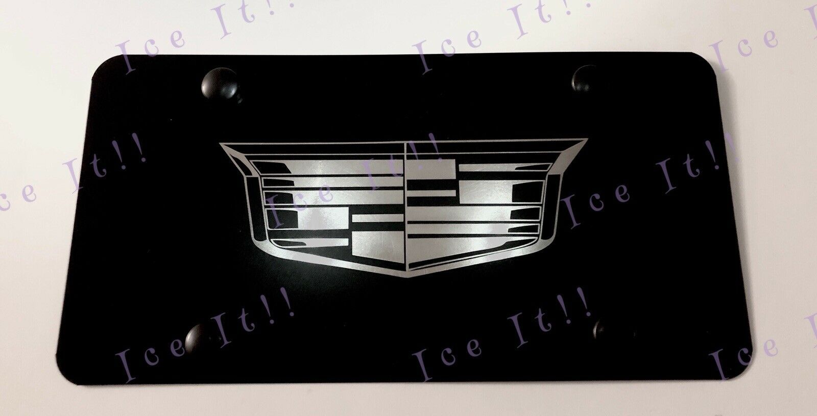 For Cadillac Escalade Laser Engraved Stainless Steel Black License