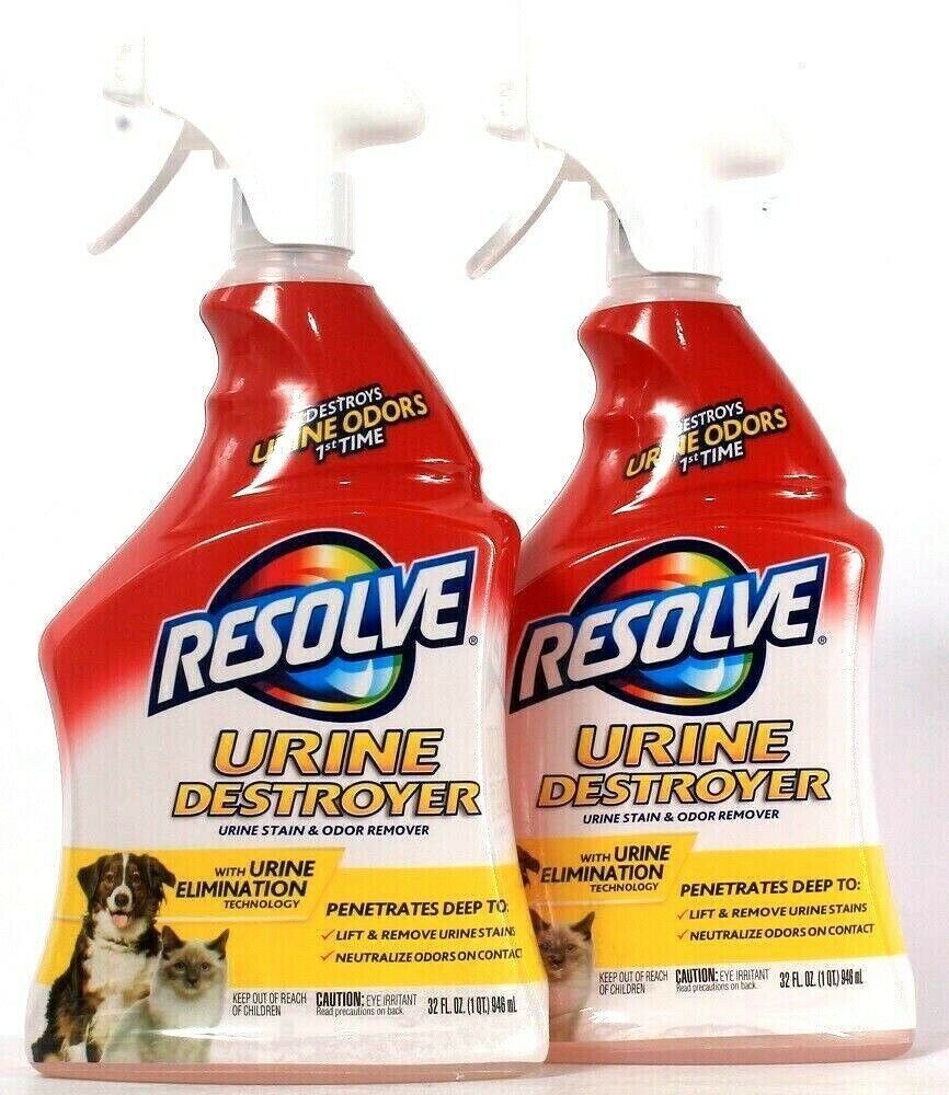 (2 Bottles) Resolve Urine Destroyer Urine Stain & Odor Remover Spray 32 Oz