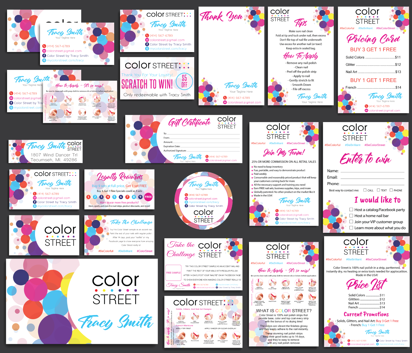 Personalized Color Street Cards, Color Street Bundle, Color Street