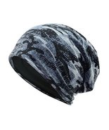 Winter Scarf Camouflage Hood Cap Unisex Slouchy Beanie Hat, Dark Blue Ca... - $21.54