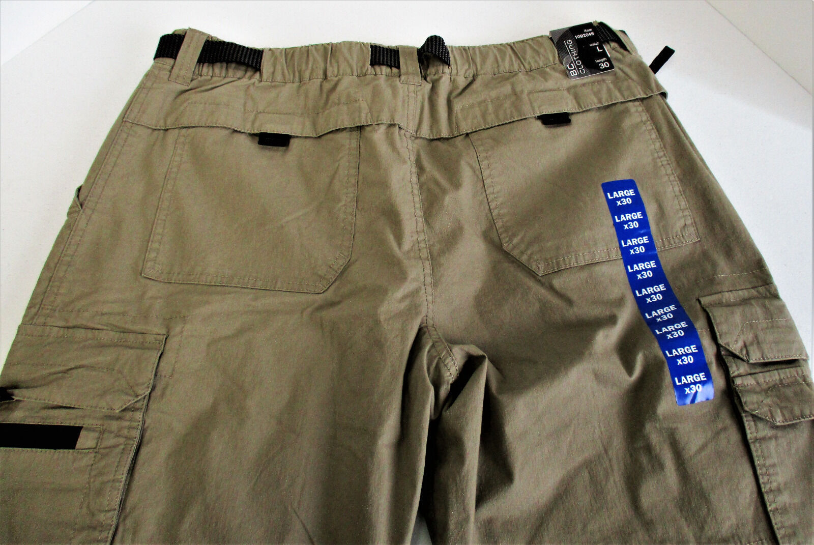 BC Clothing Men's Lined Adjustable Belted Cargo Pant Tan Large X 30 ...