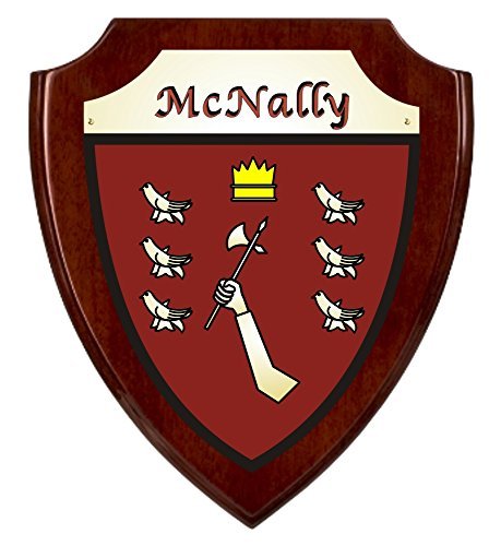 McNally Irish Coat of Arms Shield Plaque - Rosewood Finish