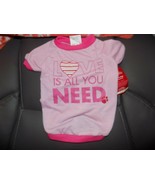 LUV-A-PET LOVE IS ALL YOU NEED PINK TEE DOG TEE SIZE M NEW - $20.75