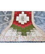 Quilted Table Runner or Wall Art, Hand Made, Patchwork, Watermelon, Gree... - $37.95