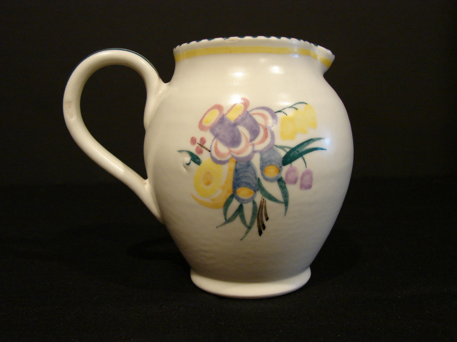 Collectible Poole Pottery England Ceramic 4 Inch Pitcher Artist Signed