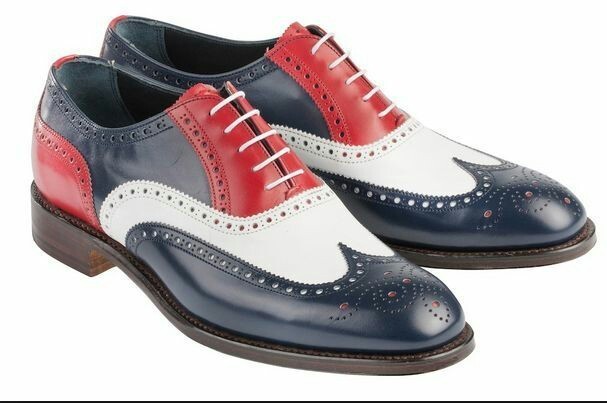 New Handmade Men Multi Color Wingtip Leather shoes, Multi Color Formal Leather s