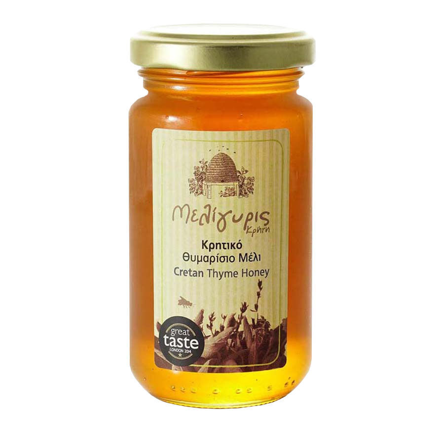 Cretan Honey from Wild Thyme 270gr10.72oz Jar from Crete Island GREECE