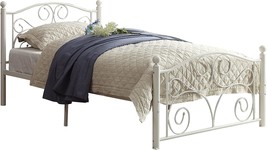 Homelegance Pallina Metal Platform Bed, Twin, White - $117.99