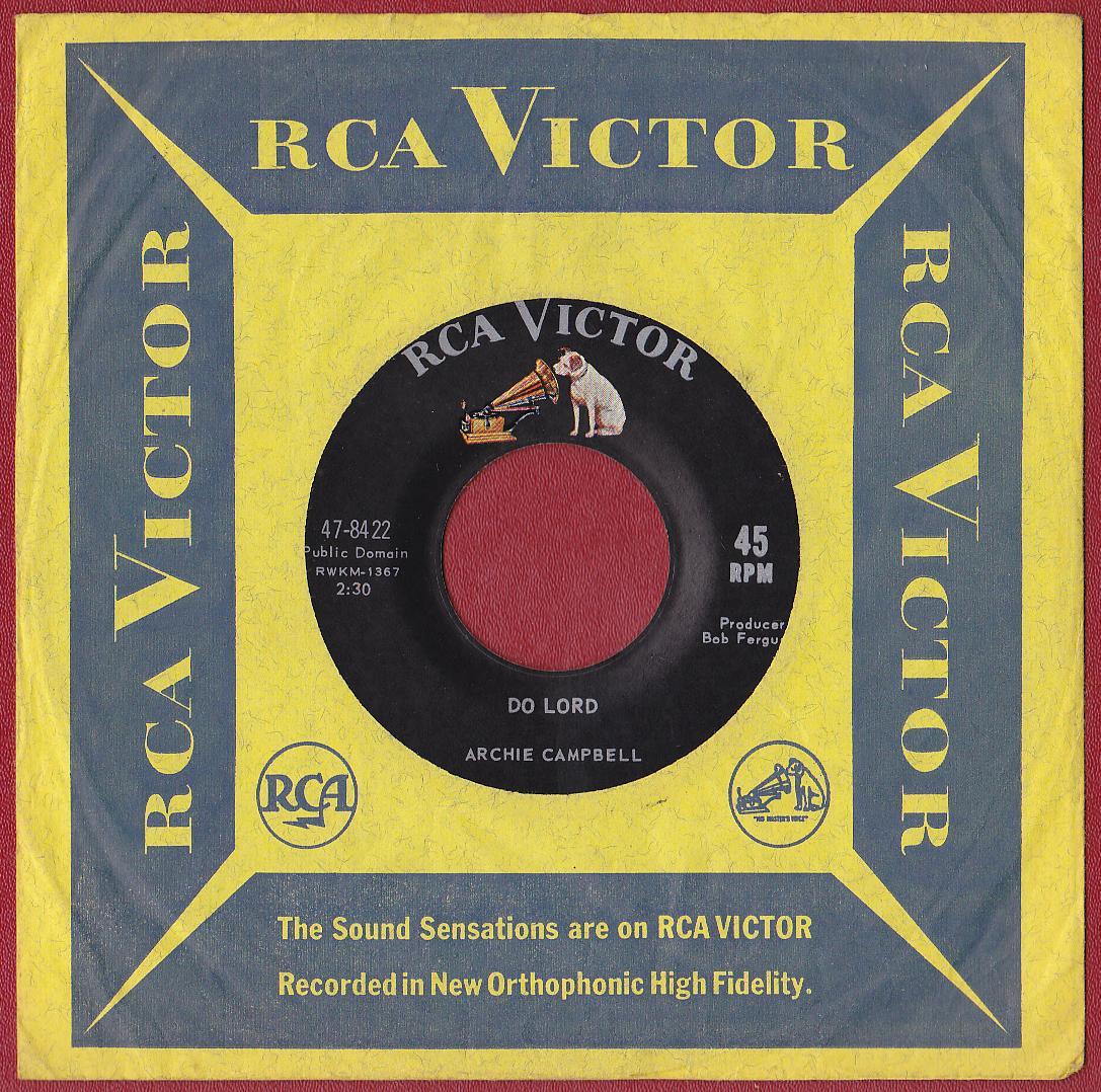 Archie Campbell 45 RPM Do Lord / Most Richly Blessed - RCA Victor 47 ...