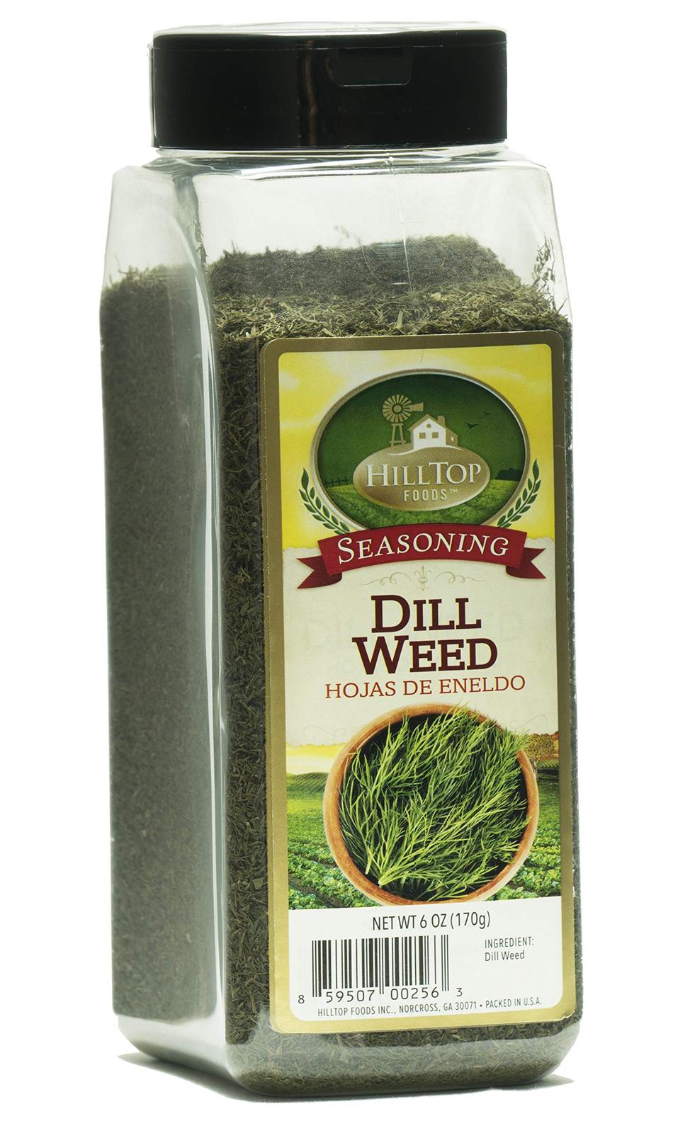 Hilltop Foods Natural Dill WeedSeasoning Spices 6oz Container Spice Jars & Racks