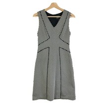 ADRIANNA PAPELL Black White Geometric Print Sleeveless Sheath Dress Sz 2 - $42.06
