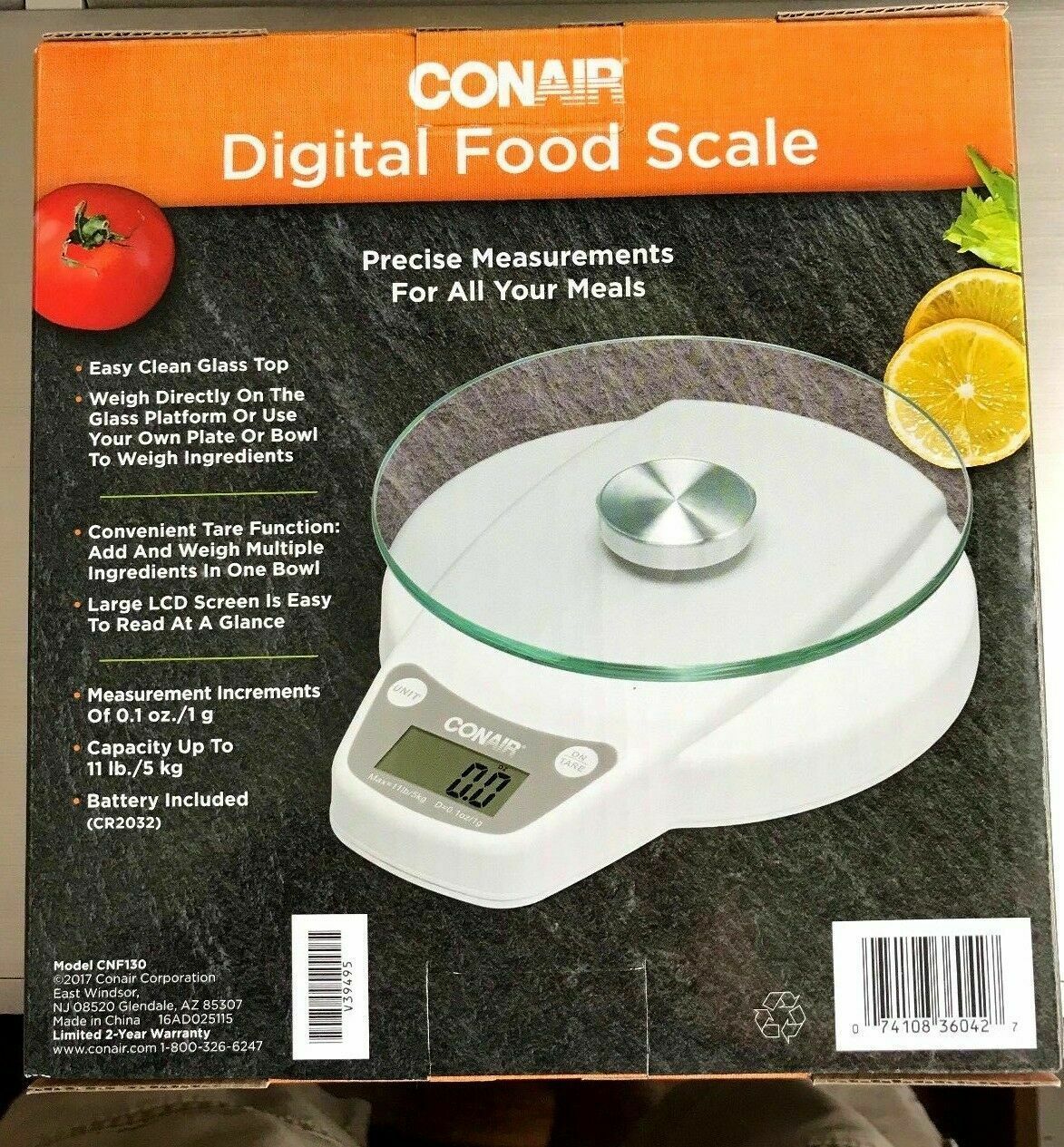 Conair Digital Food Scale Up to 11 lbs Digital Readout Easy to Clean